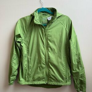 green L.L. Bean Rain Jacket Hooded lightweight Size XS
